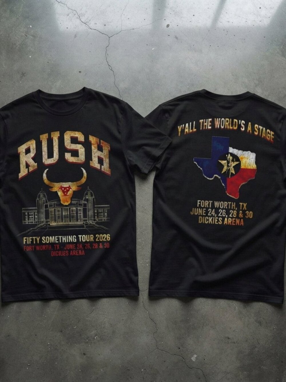 Rush Fifty Something Tour 2026 Fort Worth Graphic T-Shirt